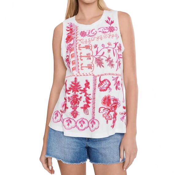 JOHNNY WAS Tops - NEW JOHNNY WAS azova swing tank in white